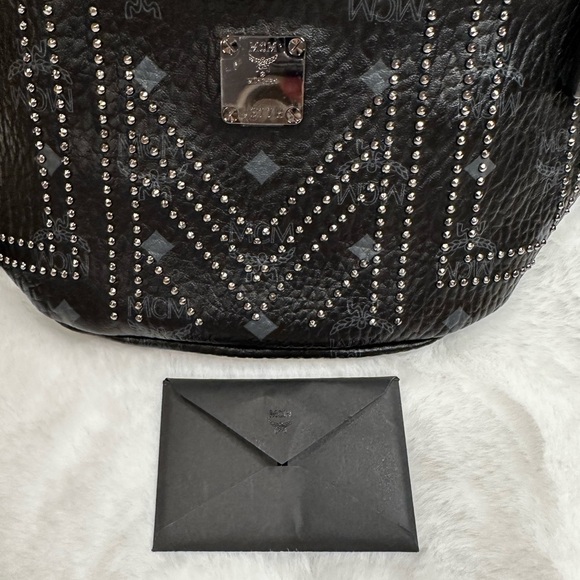 MCM Black Leather belt Bag with Silver Studs -unisex with dust bag - Picture 11 of 15